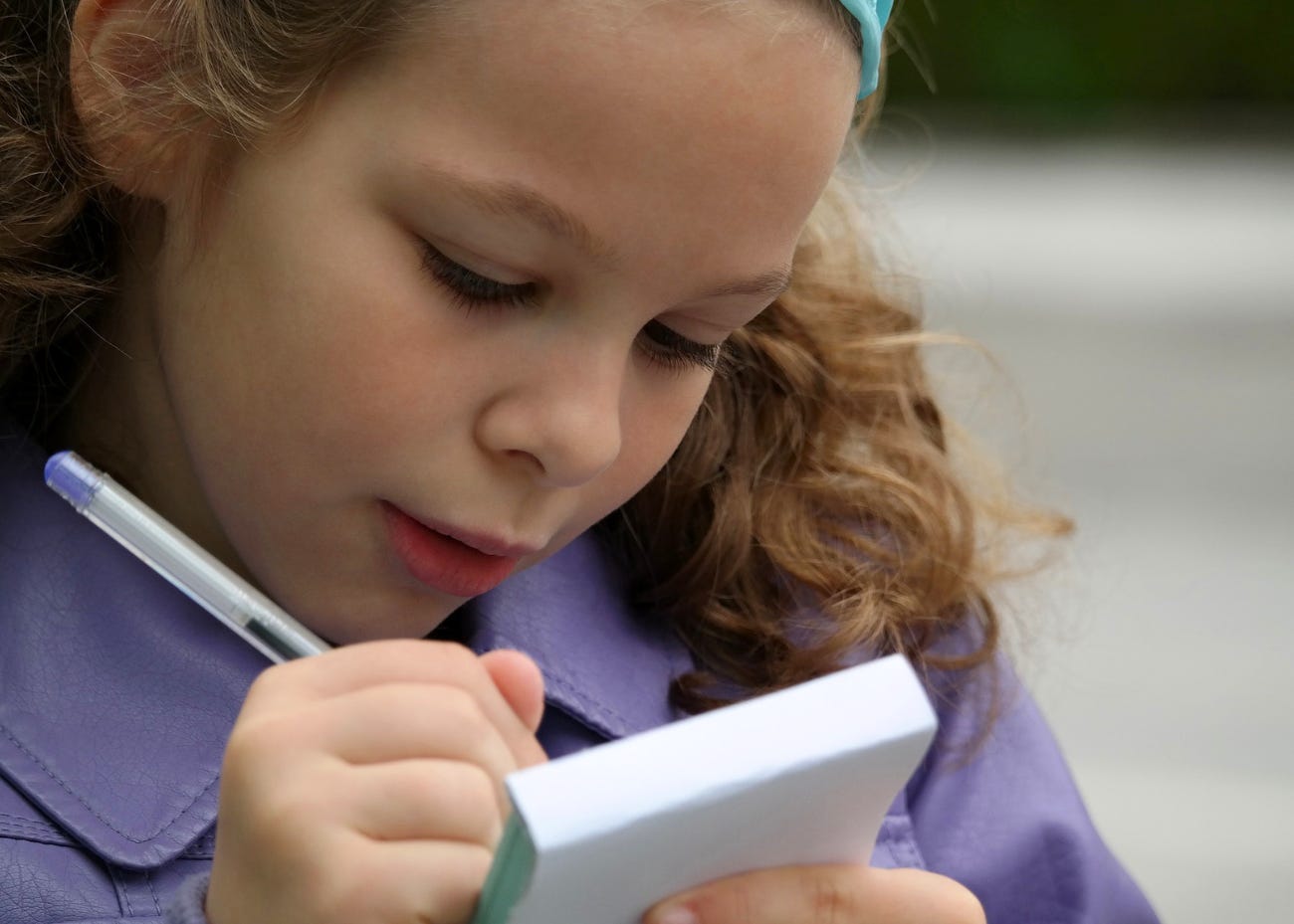 child writing