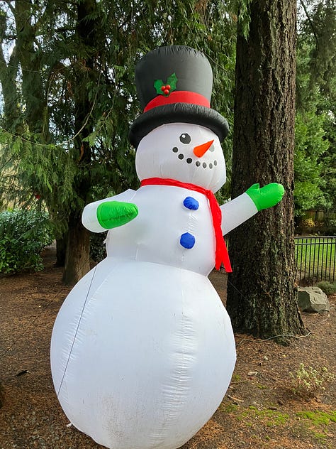 Photos of holiday decorations and farm animals