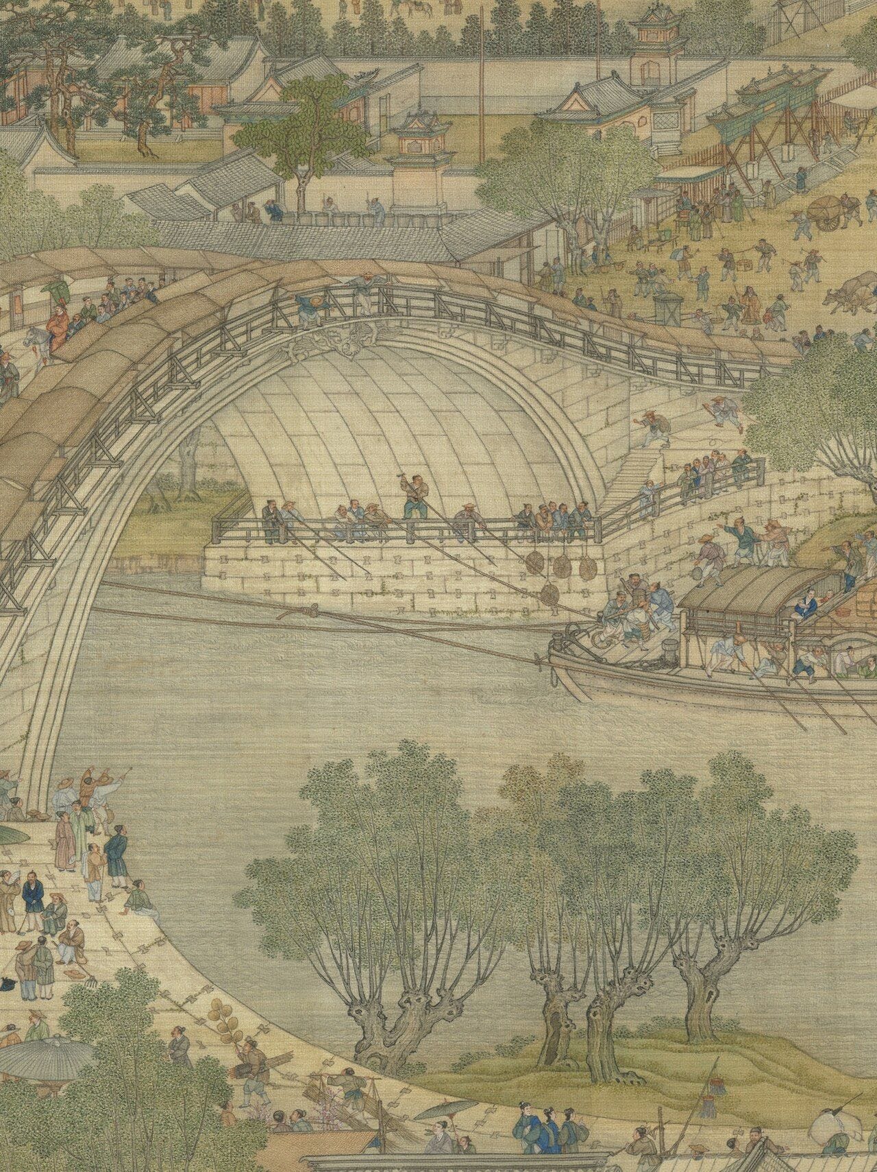 《清院本清明上河圖》局部|來源:Wikimedia Commons / 國立故宮博物院影像(開放圖像,經 images.weserv.nl 快取) 《清院本清明上河圖》局部|來源:Wikimedia Commons / 國立故宮博物院影像(開放圖像,經 images.weserv.nl 快取)