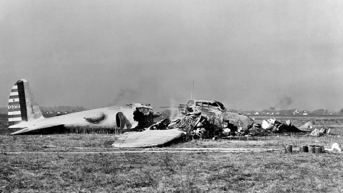 The stricken Flying Fortress The stricken Flying Fortress
