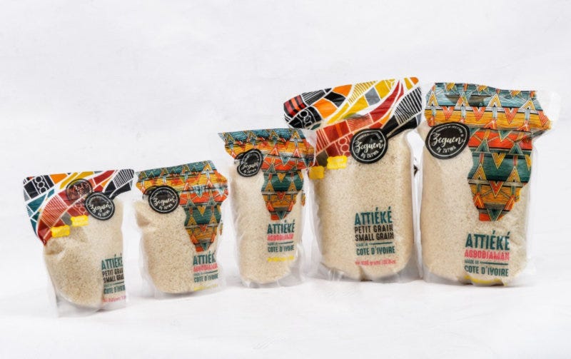 Citrine manufactures packaged cassava couscous (attiéké). Citrine manufactures packaged cassava couscous (attiéké).