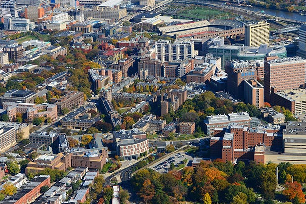 A bird's eye view -- nearly 200 buildings on almost 300 acres in an urban setting.
