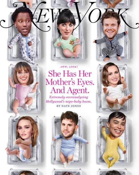 Capa da New York Magazine sobre nepo babies.