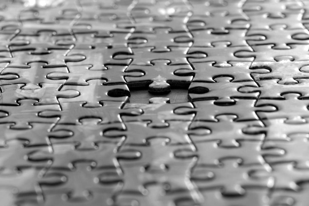 a close up view of a puzzle piece