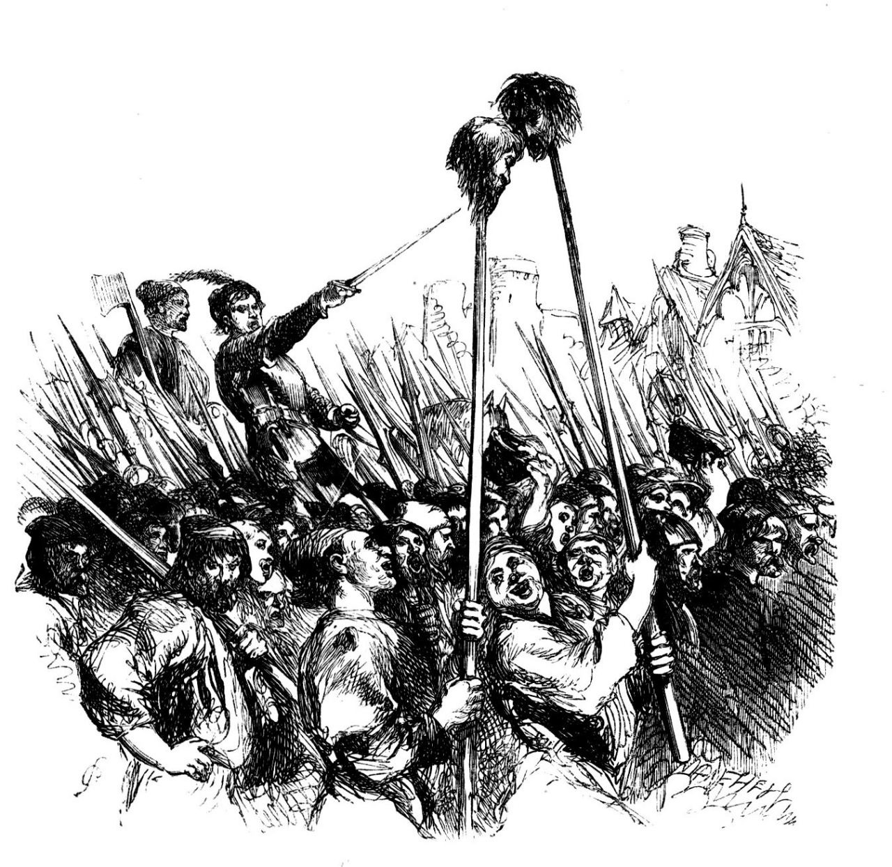 Rebels with the Heads of Lord Say and His Son-In-Law | Victorian  Illustrated Shakespeare Archive