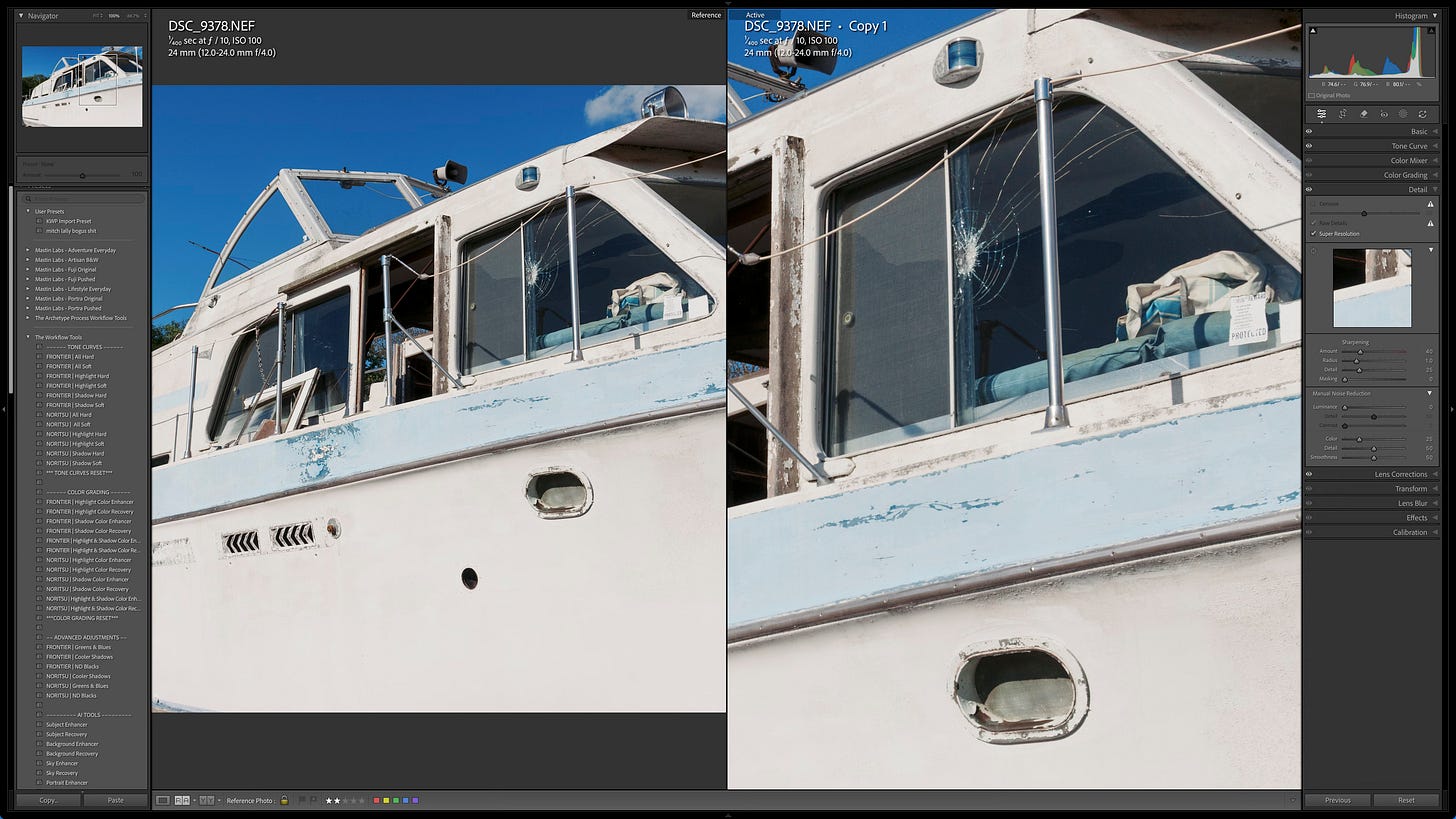 Adobe Lightroom Super Resolution on my D200 Nikon