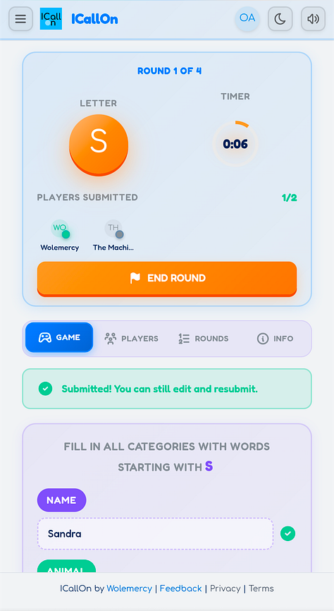 ICallOn Gameplay Screens