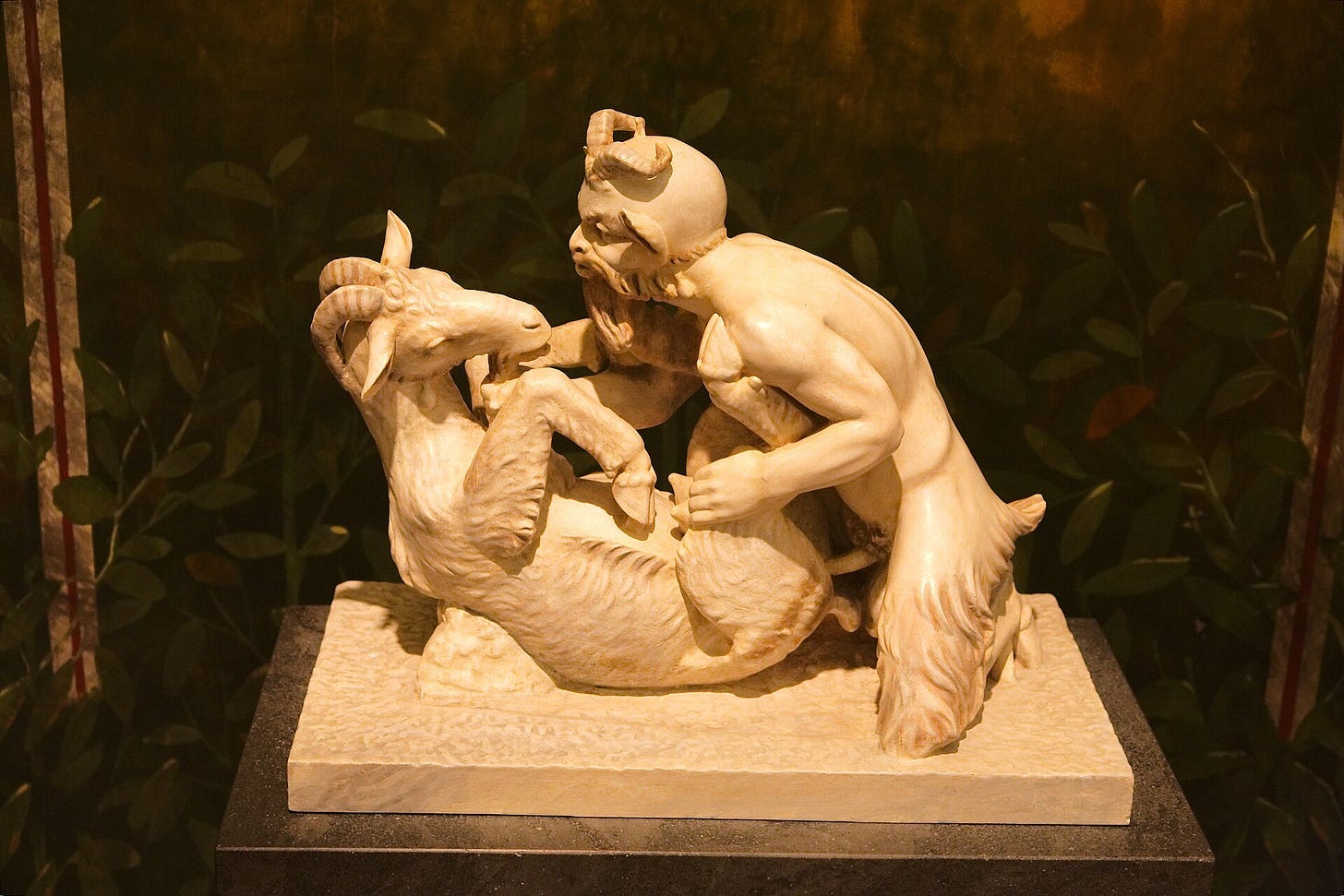 Pan and a Goat, a Roman marble found at Herculaneum: the god Pan mating with a goat Pan and a Goat, a Roman marble found at Herculaneum: the god Pan mating with a goat