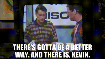 YARN | - There's gotta be a better way. - And there is, Kevin. | Friends  (1994) - S08E19 The One With Joey's Interview | Video clips by quotes |  a4995348 | 紗