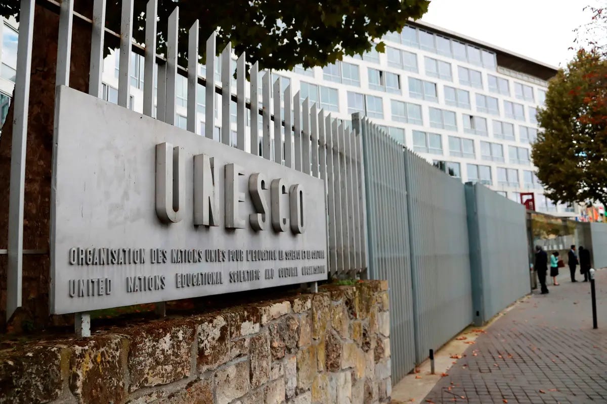 The U.N. Educational, Scientific, and Cultural Organisation (UNESCO) headquarters in Paris on Oct. 12, 2017. The agency recently revealed a plan to regulate social media and online communications. (Jacques Demarthon/AFP via Getty Images) The U.N. Educational, Scientific, and Cultural Organisation (UNESCO) headquarters in Paris on Oct. 12, 2017. The agency recently revealed a plan to regulate social media and online communications. (Jacques Demarthon/AFP via Getty Images)
