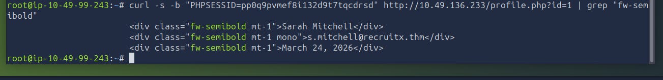 Successfully identifying the target user details