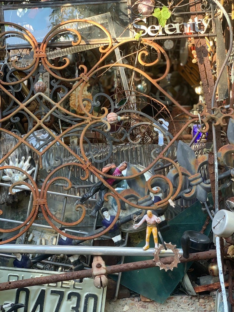 A close up shot of a tiny swatch from the Cathedral of Junk.