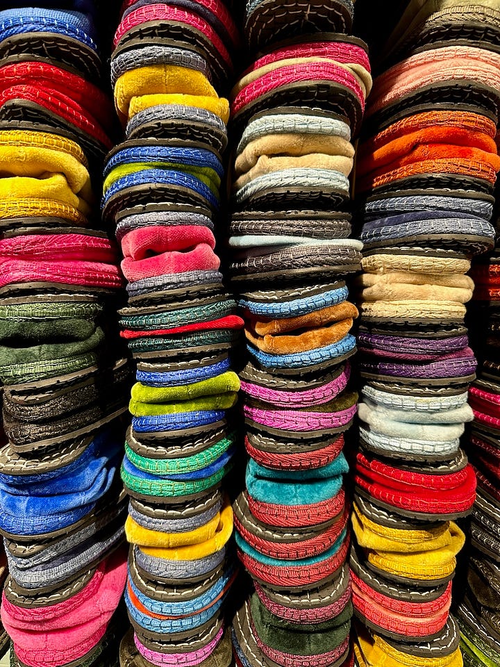 Velvet Venetian slippers