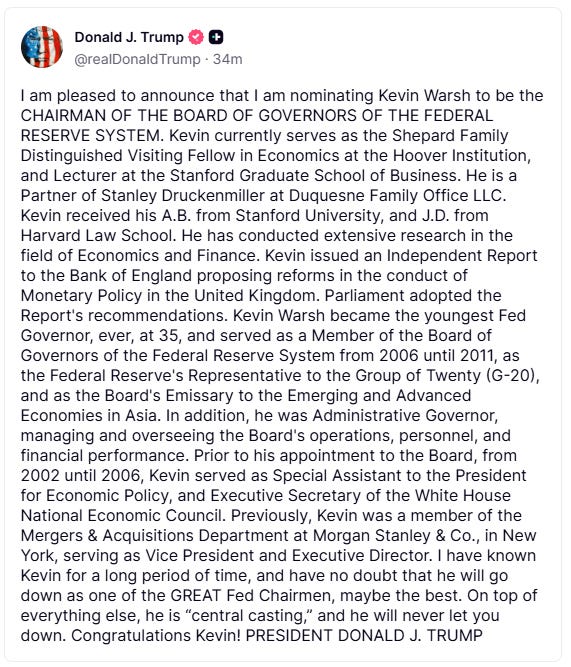 Donald Trump announces Kevin Warsh as next Fed chair, replacing Jerome  Powell - ABC News