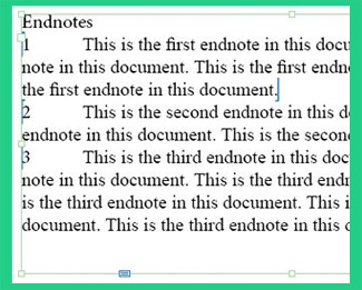 Live endnotes example in InDesign.