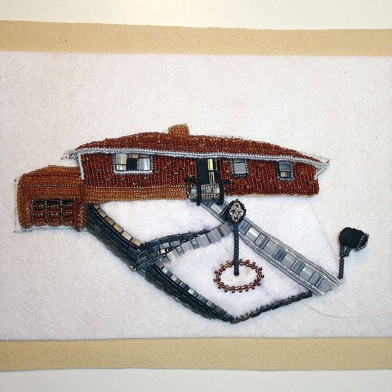 Bead embroidery house portrait Steubenville OH Etsy beadwork beads artist Boston Amazon Bead embroidery house portrait Steubenville OH Etsy beadwork beads artist Boston Amazon