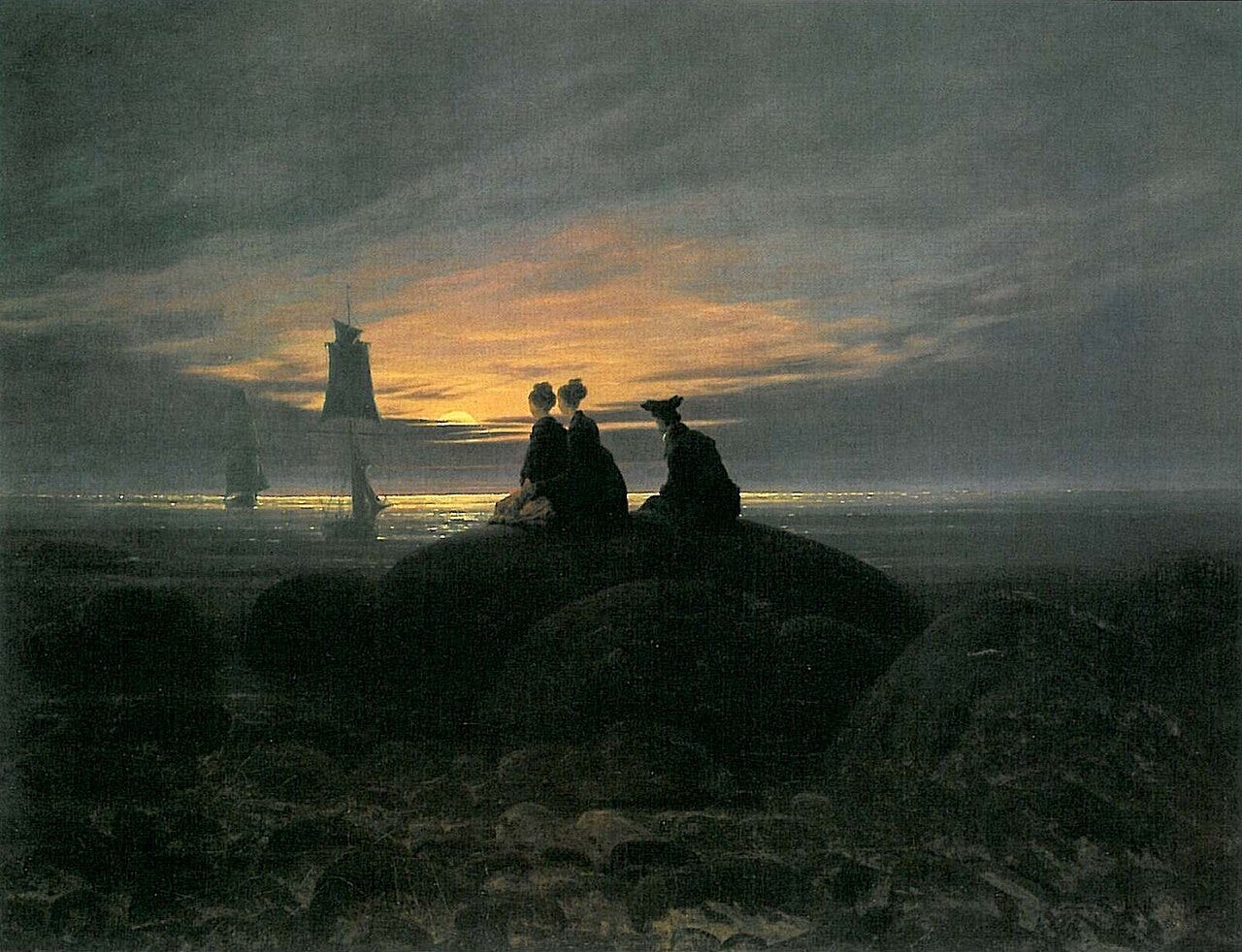 Friedrich blue evening sea Friedrich blue evening sea