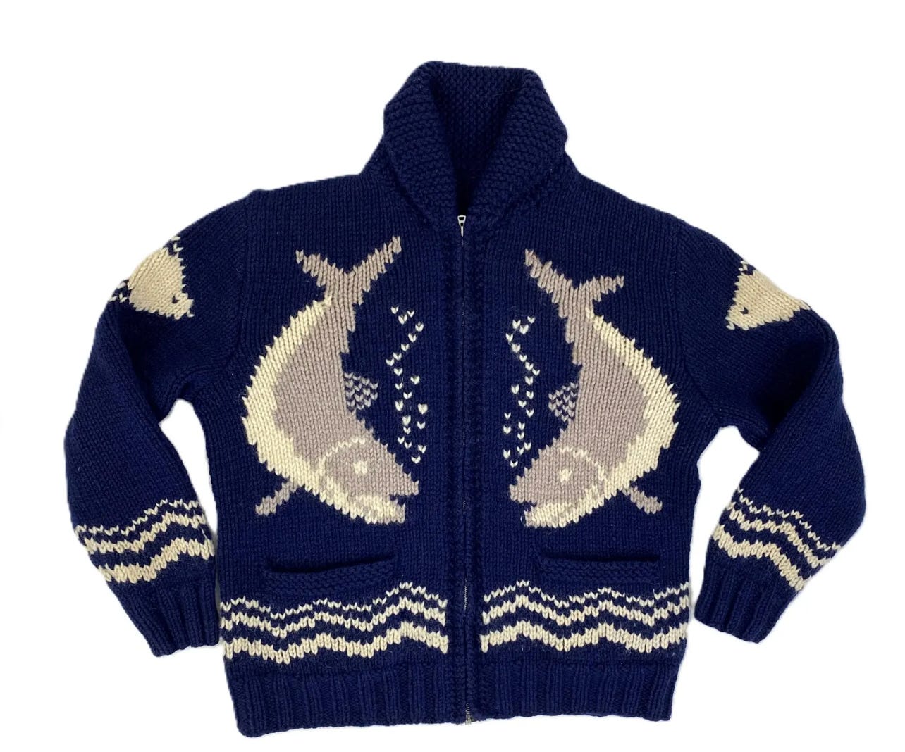イ*ウ様 稀少柄【Canadian Sweater】SPOUTING WHALE Rip it up and start again - by Jenny Hammerton