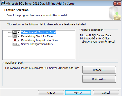 feature selection tab of excel data mining add-in feature selection tab of excel data mining add-in