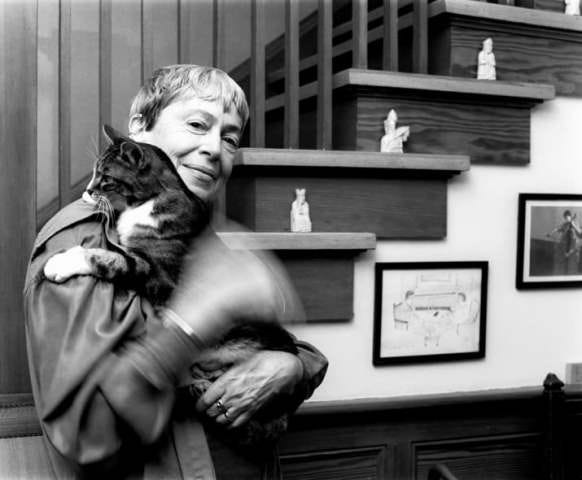 Ursula K. Le Guin and her cat - Writers Write