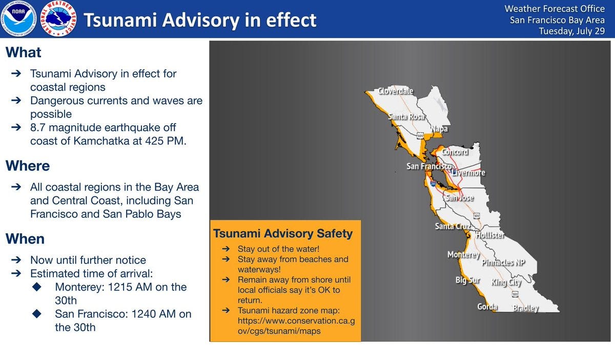 Update: Tsunami Advisory issued for parts of Solano County