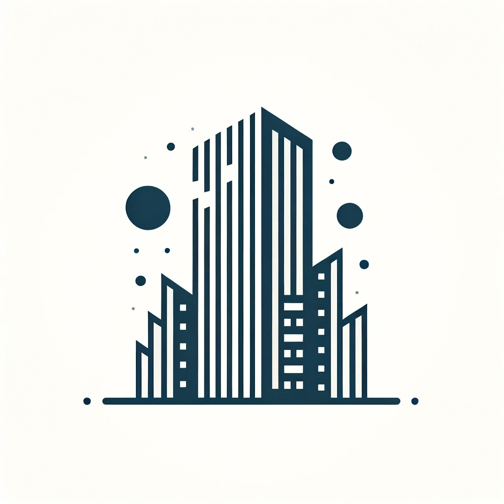 Create a simple and clear image that represents the concept of a corporation or a company. The image should feature a minimalist design with elements such as a streamlined office building or a basic geometric shape symbolizing structured corporate environment. The color scheme should be understated and elegant, reflecting the straightforward nature of business professionalism.