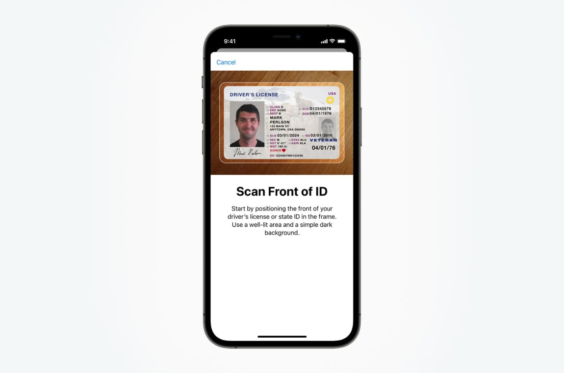 iPhone with an ID displayed on its screen
