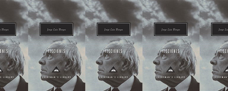 side by side series of the cover fo Ficciones