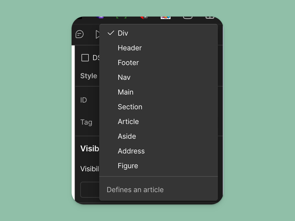 Assign HTML tags to your content.