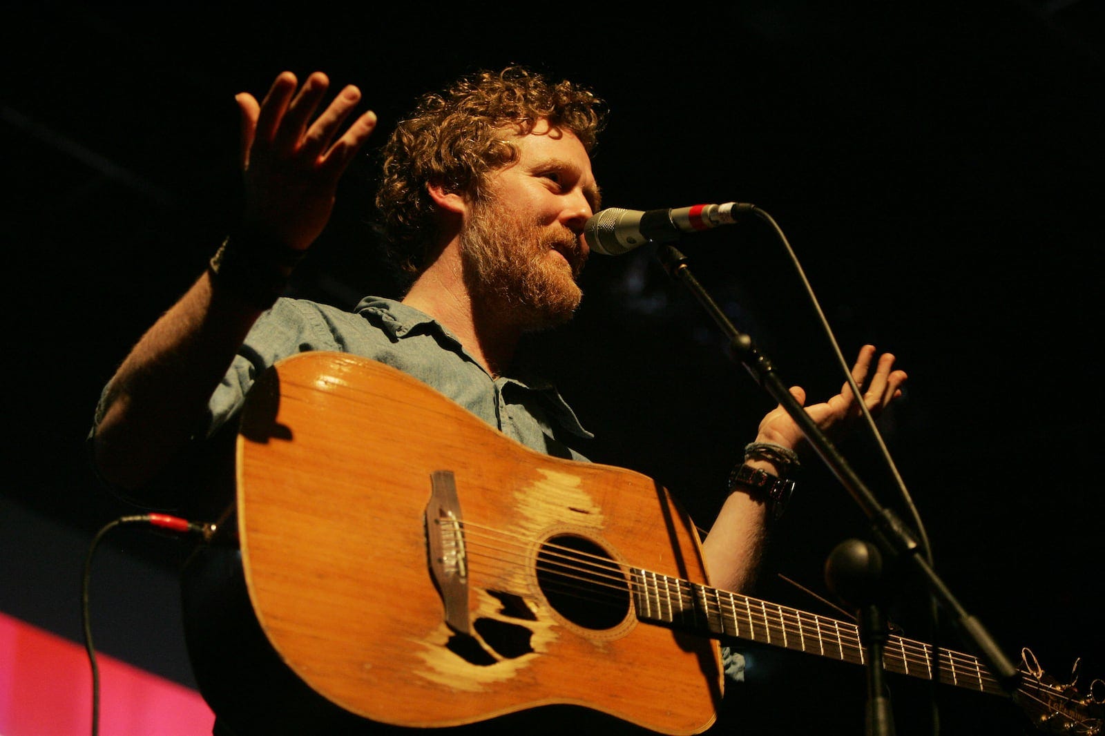 Glen Hansard and his guitar, “The Horse”, at Dublin’s Vicar Street. Photo: Alan Betson