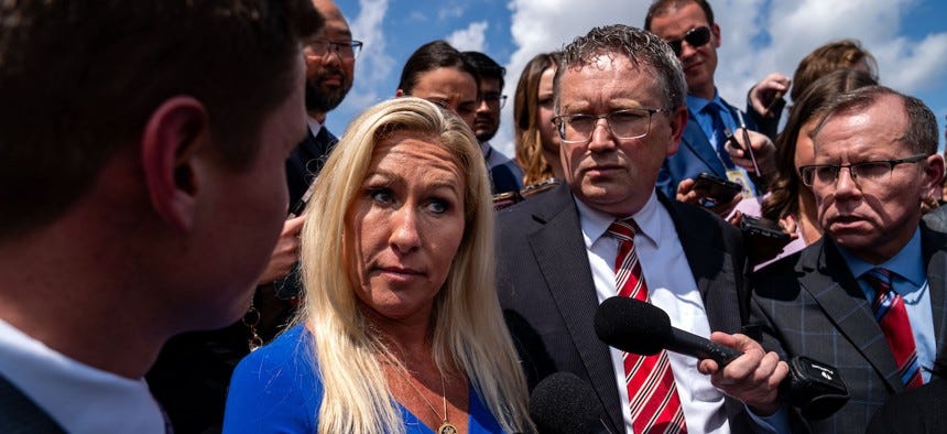 It's up to Mike Johnson': Marjorie Taylor Greene again stalls vote on ousting the House speaker - Government Executive It's up to Mike Johnson': Marjorie Taylor Greene again stalls vote on ousting the House speaker - Government Executive