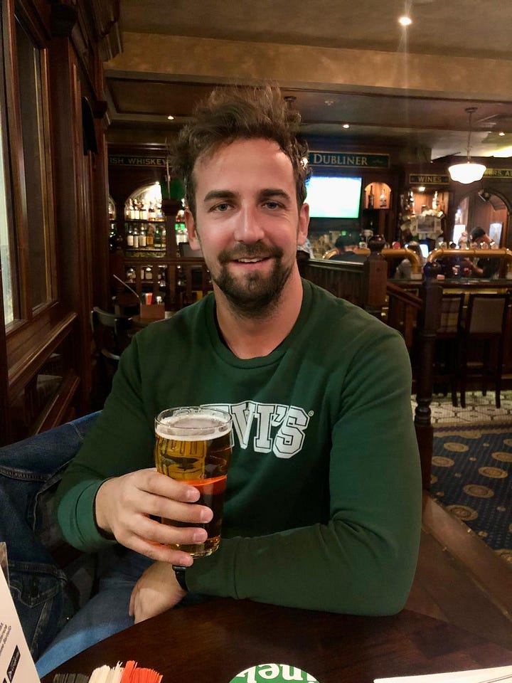 Before and after comparison showing transformation in skin health and overall appearance after quitting alcohol - left image during drinking period, right image after achieving sobriety