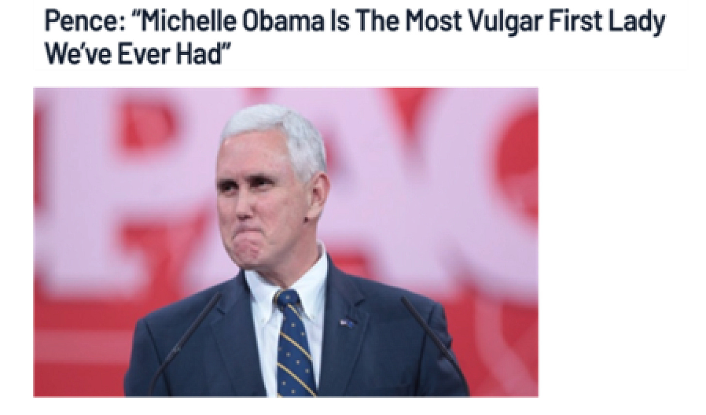 A fake news clip featuring Mike Pence