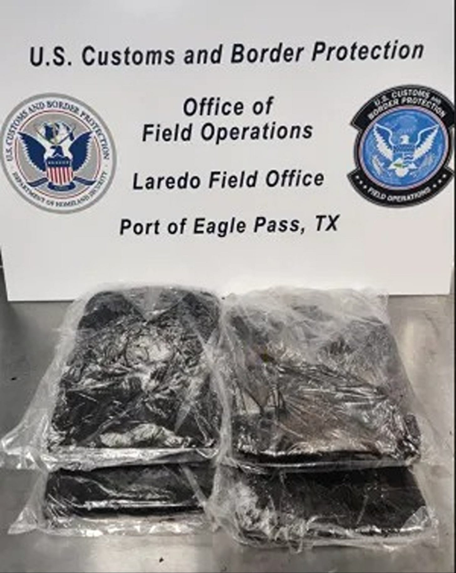 Packages of heroin worth more than $500,000 were seized on the Camino Real International Bridge in Eagle Pass, Texas on July 9, 2025.