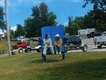 Clearly the next town downriver agreed: they had the same chair, but in red
