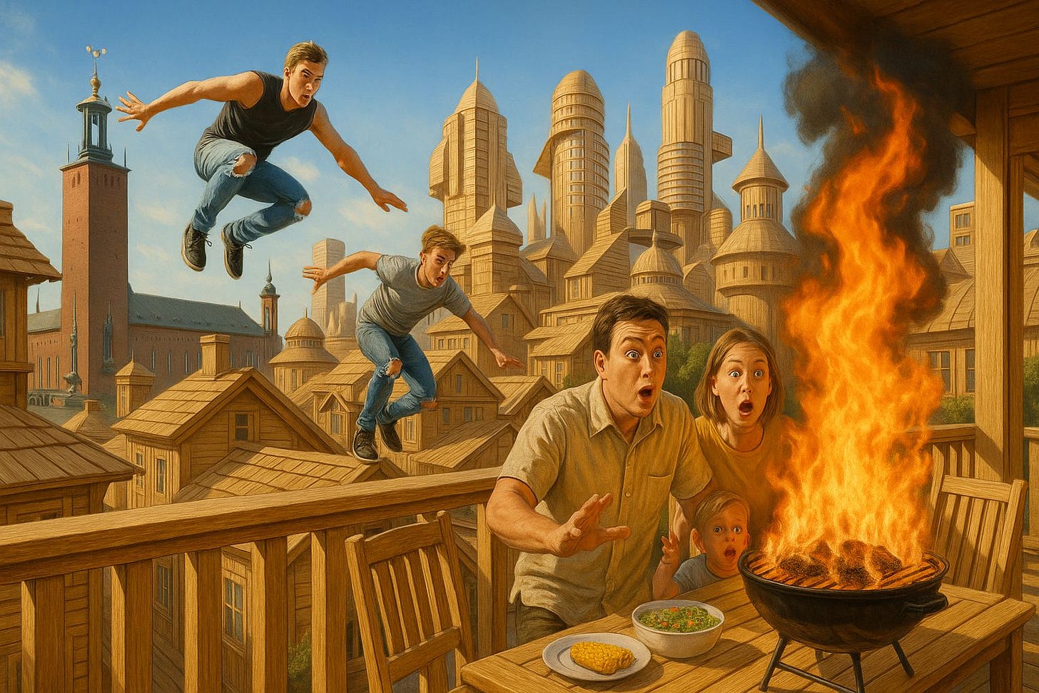 Stockholm Wood City Catching Fire