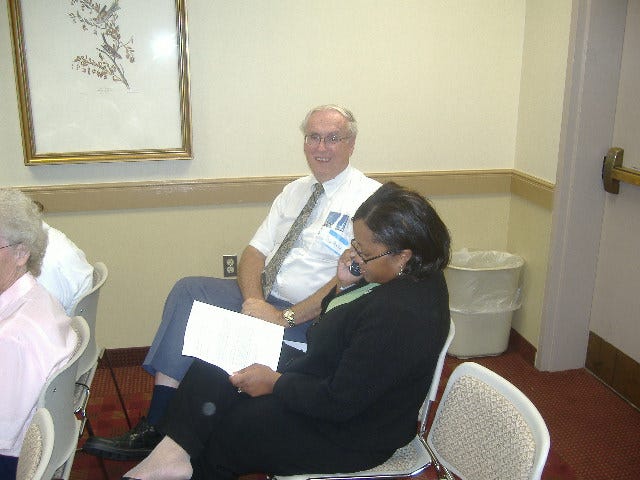 Two of our County Council representatives, David MacLeod and Sheree Sample-Hughes (on phone). Two of our County Council representatives, David MacLeod and Sheree Sample-Hughes (on phone).