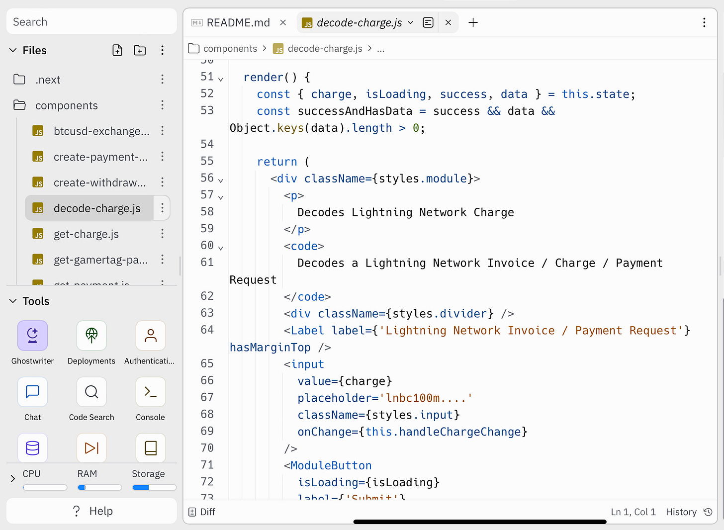 Replit UI for Code