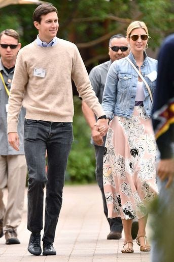 Ivanka Trump and Jared Kushner in Sun Valley, Idaho on July 13, 2017. Ivanka Trump and Jared Kushner in Sun Valley, Idaho on July 13, 2017.