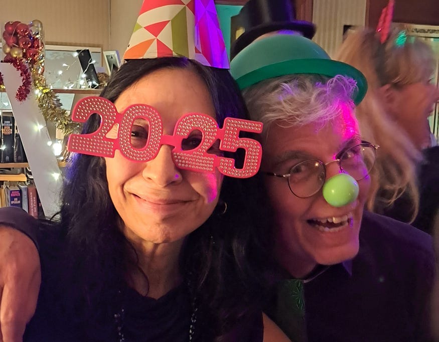 man and woman celebrating New Year man and woman celebrating New Year