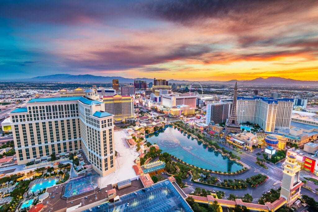 Las Vegas, Nevada, USA Skyline at Dusk Las Vegas, Nevada, USA Skyline at Dusk