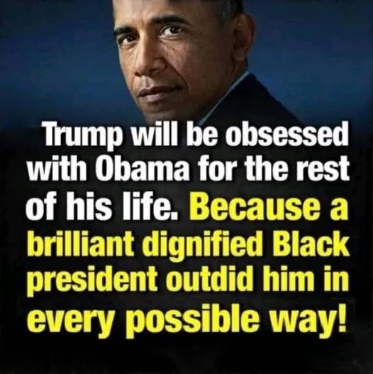 May be an image of 2 people, the Oval Office and text that says 'Trump will be obsessed with Obama for the rest of his life. Because a brilliant dignified Black president outdid him in every possible way!'