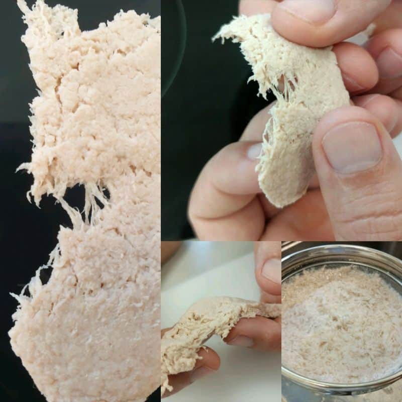 A banner displaying the different textures of the spirulina filaments