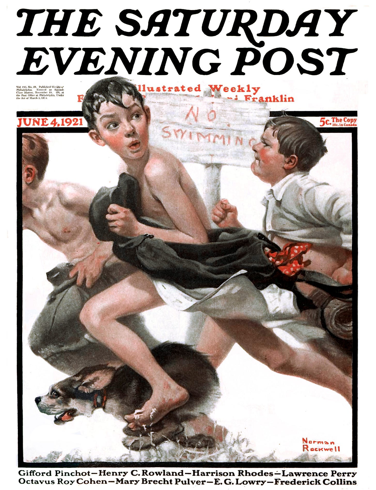 File:1921-6-4 No Swimming - Norman Rockwell.jpg - Wikimedia Commons