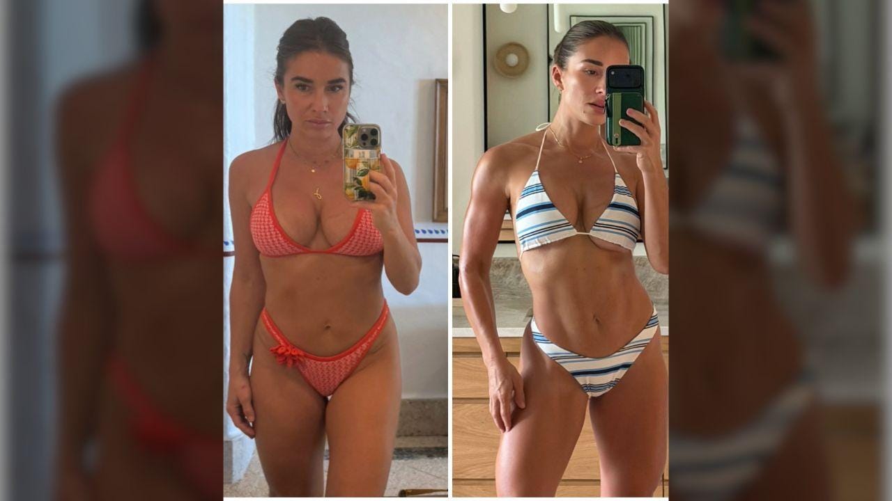 Photo of Jessie James Decker admitted there may only be a two pound difference between the two photos. Photo of Jessie James Decker admitted there may only be a two pound difference between the two photos.