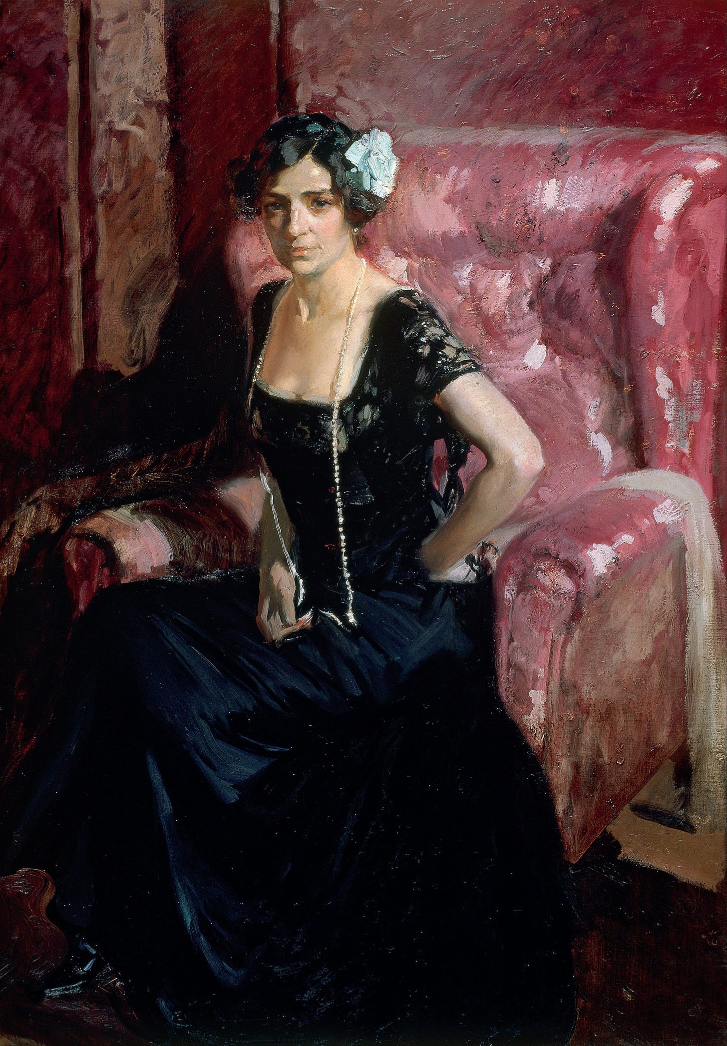 Sorolla portrait of Clotilde in evening dress Sorolla portrait of Clotilde in evening dress