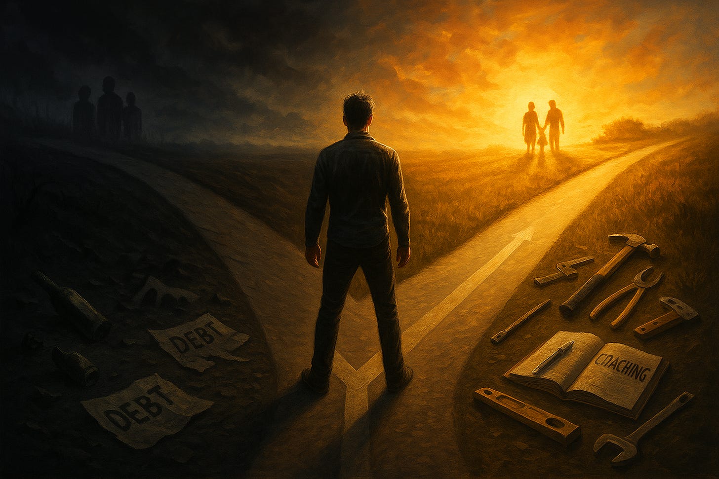 AI generated image for prompt: A person standing at a dramati...