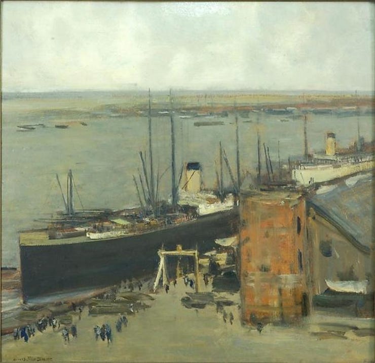 'De haven van Surabaya' - olieverf op doek: Louis van Soest (herkomst: coll. Tropenmuseum, Amsterdam) 'De haven van Surabaya' - olieverf op doek: Louis van Soest (herkomst: coll. Tropenmuseum, Amsterdam)