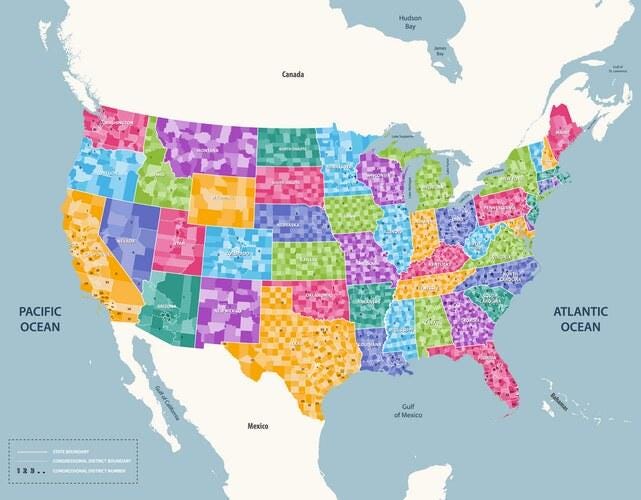 US Congressional District Map – Royalty-Free Vector | VectorStock US Congressional District Map – Royalty-Free Vector | VectorStock
