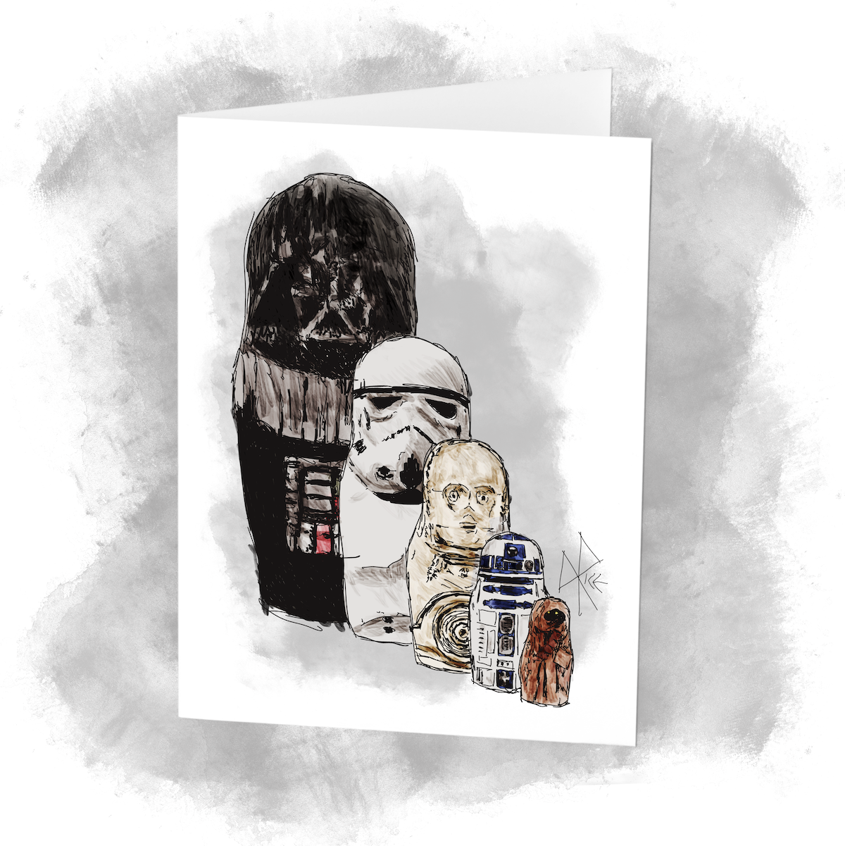 A set of imaginary Star Wars matryoshka nesting dolls. Sketch art by Don Rice. A set of imaginary Star Wars matryoshka nesting dolls. Sketch art by Don Rice.